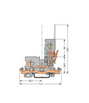 1-conductor/1-pin carrier terminal block; with shield contact; for DIN-rail 35 x 15 and 35 x 7.5; 4 mm²; CAGE CLAMP®; 4,00 mm²; gray