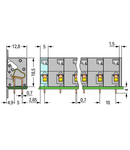 PCB terminal block; push-button; 2.5 mm²; Pin spacing 10 mm; 3-pole; CAGE CLAMP®; 2,50 mm²; gray