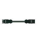 pre-assembled interconnecting cable; Cca; Socket/plug; 3-pole; Cod. A; 1 m; 1,50 mm²; black