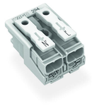 Lighting connector; push-button, external; without ground contact; N´-L´; 2-pole; Lighting side: for solid conductors; Inst. side: for all conductor types; max. 2.5 mm²; Surrounding air temperature: max 85°C (T85); 2,50 mm²; white