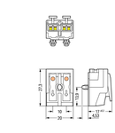 Lighting connector; push-button, external; without ground contact; N´-L´; 2-pole; Lighting side: for solid conductors; Inst. side: for all conductor types; max. 2.5 mm²; Surrounding air temperature: max 85°C (T85); 2,50 mm²; white