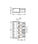 Plug; 5-pole; Cod. Q; 4,00 mm²; green