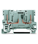 2-pin component carrier block; with diode 1N4007; anode, right side; for DIN-rail 35 x 15 and 35 x 7.5; 4 mm²; gray