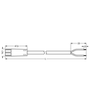 pre-assembled connecting cable; Cca; Plug/open-ended; 2-pole; Cod. E; 3 m; green