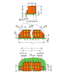 PCB terminal block; 2.5 mm²; Pin spacing 5.08 mm; 12-pole; CAGE CLAMP®; clamping collar; 2,50 mm²; orange