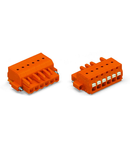 1-conductor female plug; push-button; Screw flange; 2.5 mm²; Pin spacing 5.08 mm; 4-pole; 2,50 mm²; orange