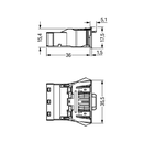 Snap-in plug; with direct ground contact; 3-pole; Cod. P; 4,00 mm²; red