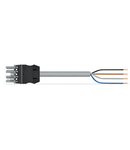 pre-assembled connecting cable; Eca; Socket/open-ended; 4-pole; Cod. B; Control cable 4 x 1.5 mm²; 3 m; 1,50 mm²; gray