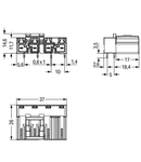 Plug for PCBs; angled; 4-pole; Cod. A; black