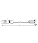 pre-assembled connecting cable; Eca; Plug/open-ended; 4-pole; Cod. A; H05Z1Z1-F 4G 1.5 mm²; 1 m; 1,50 mm²; white