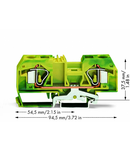 2-conductor ground terminal block; 16 mm²; suitable for Ex e II applications; center marking; for DIN-rail 35 x 15 and 35 x 7.5; CAGE CLAMP®; 16,00 mm²; green-yellow