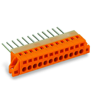Feedthrough terminal block; Plate thickness: 1.5 mm; 2.5 mm²; Pin spacing 5.08 mm; 11-pole; CAGE CLAMP®; 2,50 mm²; orange
