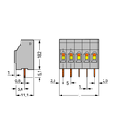 PCB terminal block; 2.5 mm²; Pin spacing 5 mm; 7-pole; CAGE CLAMP®; 2,50 mm²; gray