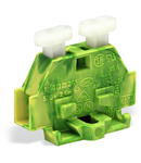 2-conductor terminal block; on both sides with push-button; with fixing flange; for screw or similar mounting types; Fixing hole 3.2 mm Ø; 2.5 mm²; CAGE CLAMP®; 2,50 mm²; green-yellow