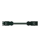pre-assembled interconnecting cable; Cca; Socket/plug; 3-pole; Cod. A; 8 m; 1,50 mm²; black