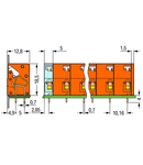 PCB terminal block; push-button; 2.5 mm²; Pin spacing 10.16 mm; 4-pole; CAGE CLAMP®; 2,50 mm²; orange