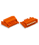 1-conductor female plug; push-button; Locking lever; 2.5 mm²; Pin spacing 5.08 mm; 10-pole; 2,50 mm²; orange