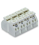 4-conductor chassis-mount terminal strip; 4-pole; PE-N-L1-L2; without ground contact; 4 mm²; 4,00 mm²; white