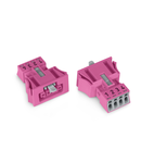 Snap-in socket; 4-pole; Cod. B; 1,50 mm²; pink