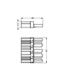 Intermediate coupler; 5-pole; Cod. I; for sockets and plugs; blue