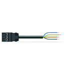 pre-assembled connecting cable; Eca; Plug/open-ended; 4-pole; Cod. A; H05Z1Z1-F 4G 1.5 mm²; 1 m; 1,50 mm²; black