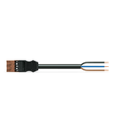 pre-assembled connecting cable; Eca; Plug/open-ended; 3-pole; Cod. S; 4m; 1,50 mm²; brown