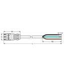 pre-assembled connecting cable; Eca; Plug/open-ended; 3-pole; Cod. S; 4m; 1,50 mm²; brown