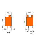 PCB terminal block; push-button; 1.5 mm²; Pin spacing 3.81 mm; 3-pole; PUSH WIRE®; 1,50 mm²; orange