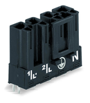 Plug for PCBs; straight; 4-pole; Cod. A; black