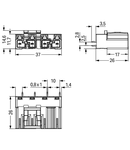 Plug for PCBs; straight; 4-pole; Cod. A; black