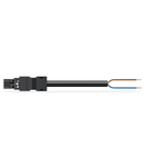 pre-assembled connecting cable; Eca; Plug/open-ended; 2-pole; Cod. A; H05VV-F 2 x 1.5 mm²; 7 m; 1,50 mm²; black