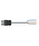 pre-assembled connecting cable; Eca; Plug/open-ended; 4-pole; Cod. B; Control cable 4 x 1.0 mm²; 6 m; 1,00 mm²; gray