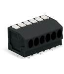 THR PCB terminal block; push-button; 1.5 mm²; Pin spacing 3.5 mm; 4-pole; Push-in CAGE CLAMP®; 1,50 mm²; black