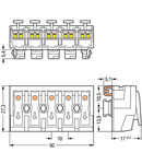 Lighting connector; push-button, external; for Linect®; with direct ground contact; L3-L2-L1-PE-N; 5-pole; Cod. A; Lighting side: for solid conductors; Inst. side: for all conductor types; max. 2.5 mm²; Surrounding air temperature: max 85°C (T85); 2,50 mm