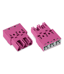 Plug; 3-pole; Cod. B; 4,00 mm²; pink