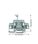 Component terminal block; double-deck; with 2 diodes 1N4007; Bottom anode; for DIN-rail 35 x 15 and 35 x 7.5; 4 mm²; CAGE CLAMP®; 4,00 mm²; gray