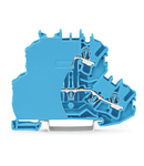 Double-deck terminal block; Through/through terminal block; with end plate; N/N; without marker carrier; suitable for Ex i applications; for DIN-rail 35 x 15 and 35 x 7.5; 2.5 mm²; Push-in CAGE CLAMP®; 2,50 mm²; blue