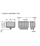 2-conductor terminal strip; 6-pole; without push-buttons; with snap-in mounting feet; for plate thickness 0.6 - 1.2 mm; Fixing hole 3.5 mm Ø; 2.5 mm²; CAGE CLAMP®; 2,50 mm²; gray