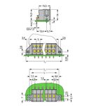 PCB terminal block; 2.5 mm²; Pin spacing 5 mm; 5-pole; CAGE CLAMP®; clamping collar; 2,50 mm²; gray