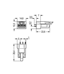 Socket for PCBs; straight; 3-pole; Cod. B