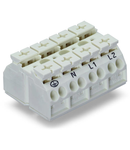 4-conductor chassis-mount terminal strip; 4-pole; PE-N-L1-L2; with ground contact; 4 mm²; 4,00 mm²; white