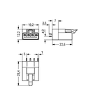 Plug for PCBs; straight; 4-pole; Cod. B