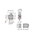 Stackable 2-conductor PCB terminal block; push-button; 0.75 mm²; Pin spacing 5/5.08 mm; 1-pole; PUSH WIRE®; 0,75 mm²; orange