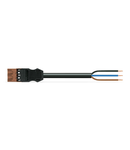 pre-assembled connecting cable; Eca; Plug/open-ended; 3-pole; Cod. S; 5 m; 1,50 mm²; brown