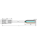 pre-assembled connecting cable; Eca; Plug/open-ended; 3-pole; Cod. S; H05VV-F 3 x 1.5 mm²; 2 m; 1,50 mm²; brown