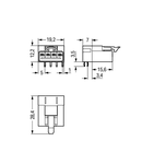 Plug for PCBs; angled; 4-pole; Cod. B; gray