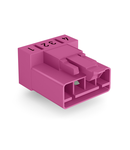 Plug for PCBs; angled; 4-pole; Cod. B; pink