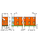 PCB terminal block; push-button; 2.5 mm²; Pin spacing 10.16 mm; 2-pole; CAGE CLAMP®; 2,50 mm²; orange