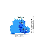 Double-deck terminal block; Through/through terminal block; with end plate; N/N; with marker carrier; suitable for Ex i applications; for DIN-rail 35 x 15 and 35 x 7.5; 2.5 mm²; Push-in CAGE CLAMP®; 2,50 mm²; blue