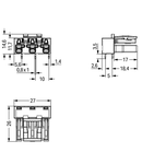 Socket for PCBs; angled; 3-pole; Cod. A; white